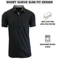 thumbnail image 3 of Mens Slim Fit Short Sleeve Button Up Shirt (S- 2XL), 3 of 5
