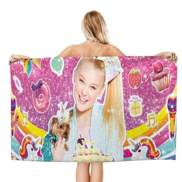 JOJO Siwa Toalla de playa de secado rápido con diseño temático, regalo para mujeres y niñas, ideal para cumpleaños, fans, amantes de la música, uso en la playa o al aire libre, 78 × 160 cm