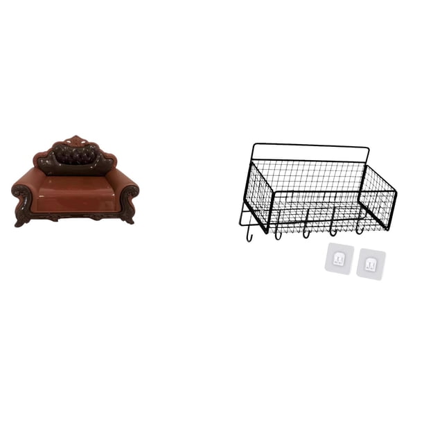 Sofá en miniatura para muñecas,Muebles de casa de muñecas,modelo de sofá europeo,decoración,Cesta de almacenamiento colgante,Cesta de almacenamiento para gabinete organizador de pared