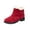 Red, variant on EKVAHL Women's Winter Ankle Boots, Faux Fur Lined Booties, Round Toe Low Block Heel Cold Weather Warm Boots Black