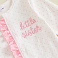 thumbnail image 6 of Cjfdfy Newborn Baby Girl Fall Outfit Little Sister Dot Print Ruffled Long Sleeve Button Footed Romper And Bow Headband Infant Coming Home Outfit Baby Cute Fall Winter Outfits, 6 of 9