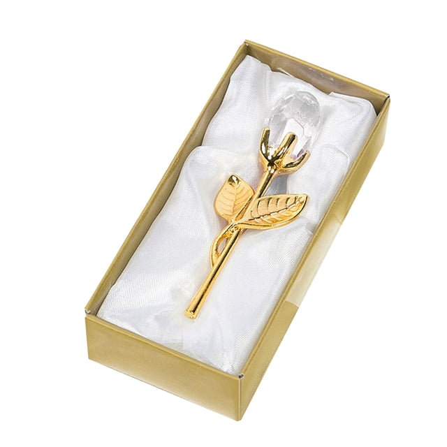 Rosa transparente en caja de regalo, escultura artística de flores para una elegante decoración de oficina en casa y un regalo romántico.