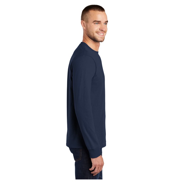 Port & Company Mens Long Sleeve Essential T-Shirt Navy X-Large