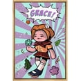 thumbnail image 3 of PixonSign Framed Wall Art Print Set Grace Comic Book Manga Girl Inspirational Motivation Drawings Pop Art Glam Portrait Fun Multicolor Ultra for Living Room, Bedroom, Office - 16"x24" Natural, 3 of 5