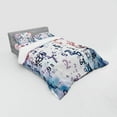 thumbnail image 3 of Abstract Duvet Cover Set, Digital Code Numbers Computer Database Science Information Technology Themed Art, Bedding Set with Shams and Fitted Sheet, 3 Sizes, by Ambesonne, 3 of 3