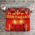 thumbnail image 4 of Ambesonne 36th Birthday Quilted Bedspread Set 3 Pcs, Candles and Presents, Queen Size, Burgundy Red, 4 of 4