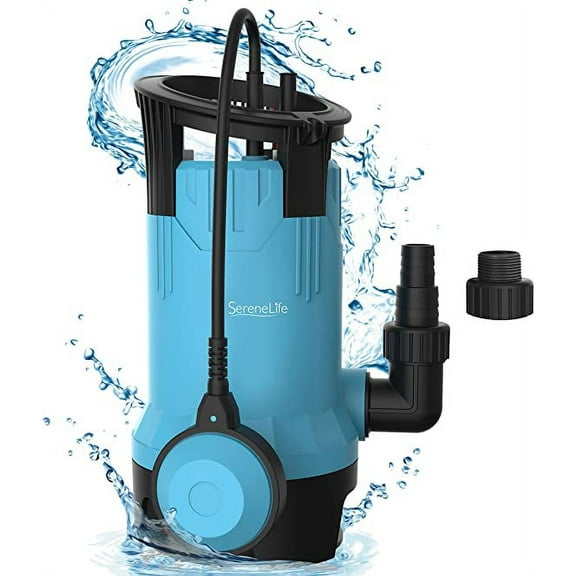SereneLife Corded Electric Submersible Sump Pump 750W 1HP 3302GPH 16ft Cable