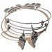 thumbnail image 2 of Alex and Ani Chemin des Symboles Ailes Ensemble de 2 Bracelets en Fil Argenté Extensible, 2 of 9