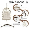thumbnail image 6 of RADIATA Hanging Egg Chair with Stand, Beige Rattan Swing Chair for Indoor Outdoor, Cushion Included, 350 lbs Capacity, 6 of 9