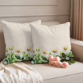 thumbnail image 2 of Daisy Flowers Pillow Covers 2 Pack Spring Floral Leaf Pillowcase Waterproof Outdoor Throw Pillow Cover for Patio Garden Square Cushion 24”x24”, 2 of 9