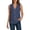 C-Blue273, variant on Womens Chiffon Button Up Shirts Sleeveless Turndown Collar Solid Color Basic Summer Blouses Casual Daily Wear Versatile Tops
