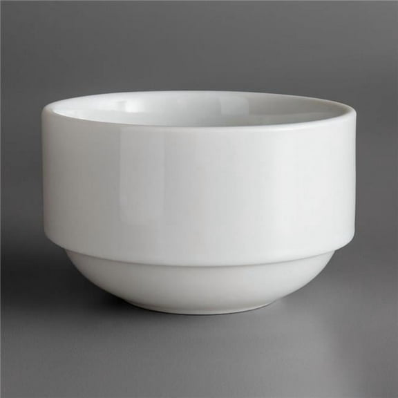 Oneida R4220000705 9.5 oz Royale Stackable Bright White Porcelain Soup & Bouillon Bowl