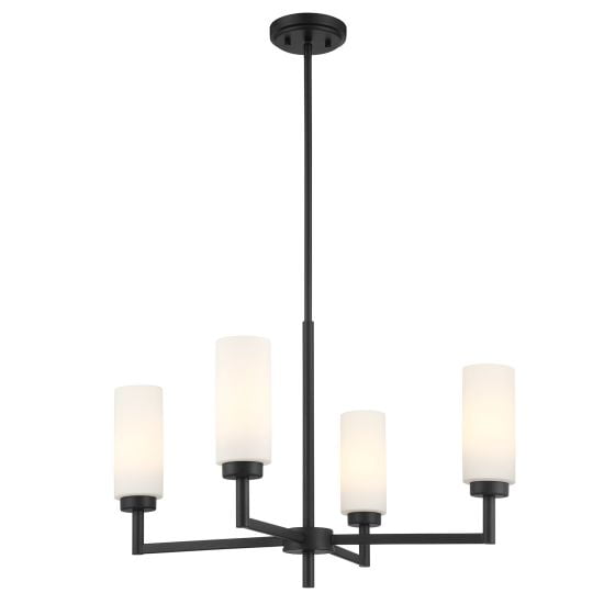 Meridian M100129MBK 4-Light Chandelier in Matte Black