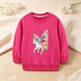 thumbnail image 2 of xaweyi Girls Fall Winter Clothes Round Neck Sweatshirt Fashionable Cartoon Printed Long Sleeved Top,Sizes 4-5 Years, 2 of 6