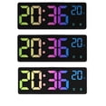 thumbnail image 5 of Colorful Digital Alarm Clock Voice Control Temperature Date Dual Alarm Snooze Table Clock Night Mode 12/24H LED Clock Watch, 5 of 8