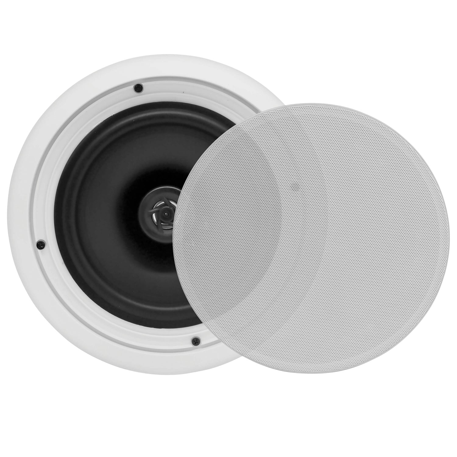PYLE PDIC81RD - In-Wall / In-Ceiling Dual 8-inch Speaker System, 2-Way, Flush Mount, White