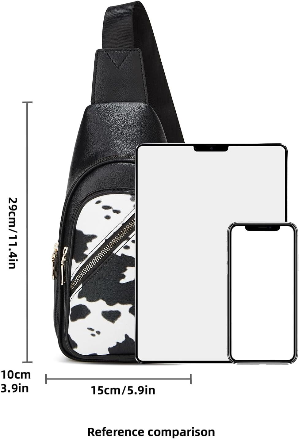 Small Sling Bag for Women, Vegan Leather Fanny Pack Crossbody Bags for Women, Chest Bag With Wide Strap