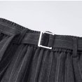 thumbnail image 3 of JTSRKL Mens Stripe Pleated Shorts Loose Fit Side Pockets Stretchy Lightweight Short Pants Summer Casual Business Baggy Bottoms with Belt, 3 of 4