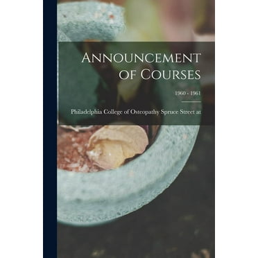 Announcement of Courses; 1960 - 1961, (Paperback)