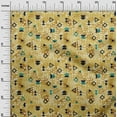 thumbnail image 2 of oneOone Georgette Viscose Yellow Fabric Shapes Geometric Diy Clothing Quilting Fabric Print Fabric By Yard 42 Inch Wide, 2 of 4