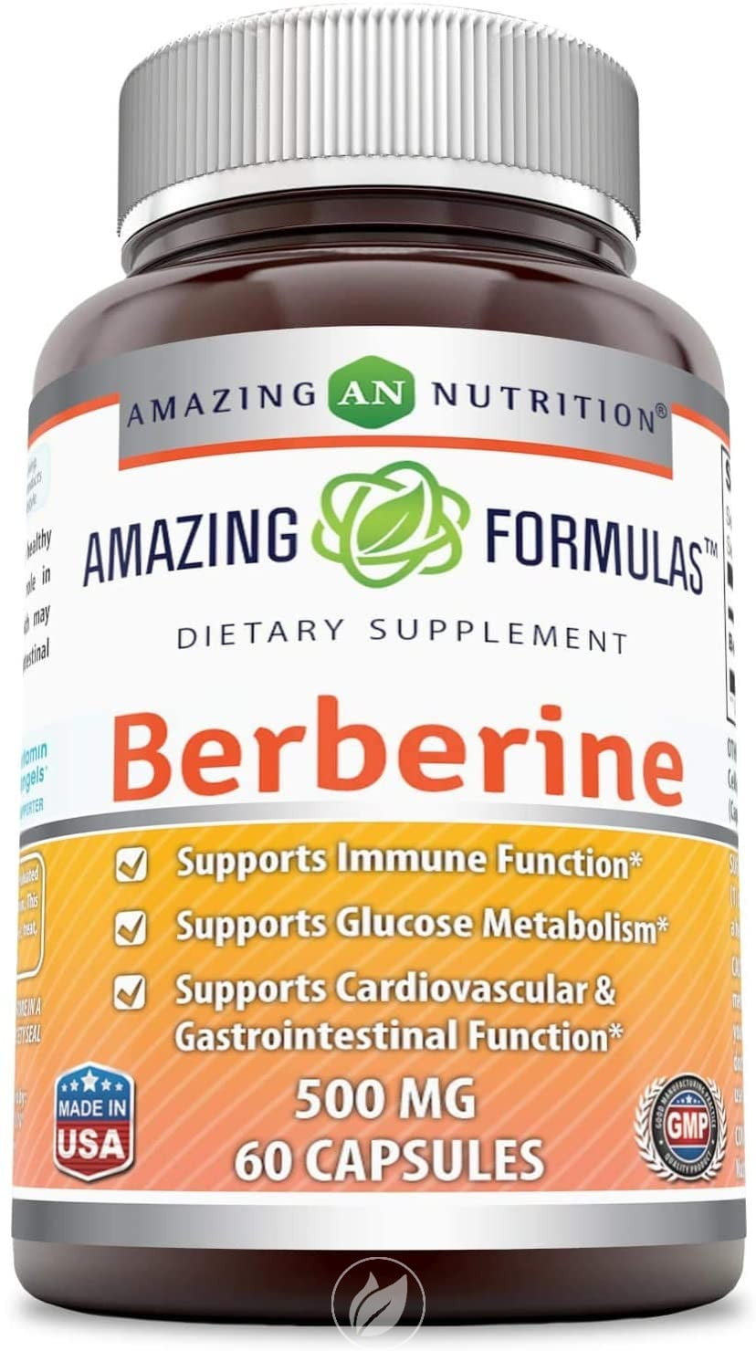 Amazing Formulas Berberine - 1000 Mg Per Serving, 60 Capsules (Non-GMO ...