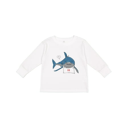 

Inktastic Shark Dinner Boys or Girls Long Sleeve Toddler T-Shirt
