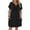 Black, variant on Women Sleepshirt, V Neck Nightgown with lace detailing, Breathable Loose sizingSleep Dress for Casual homewear, Short Sleeve Sleepwear Dress for Home ease