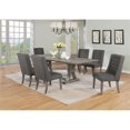thumbnail image 2 of Rustic Gray Wood 7pc Dining Set with Table and Gray Linen Chairs, 2 of 9