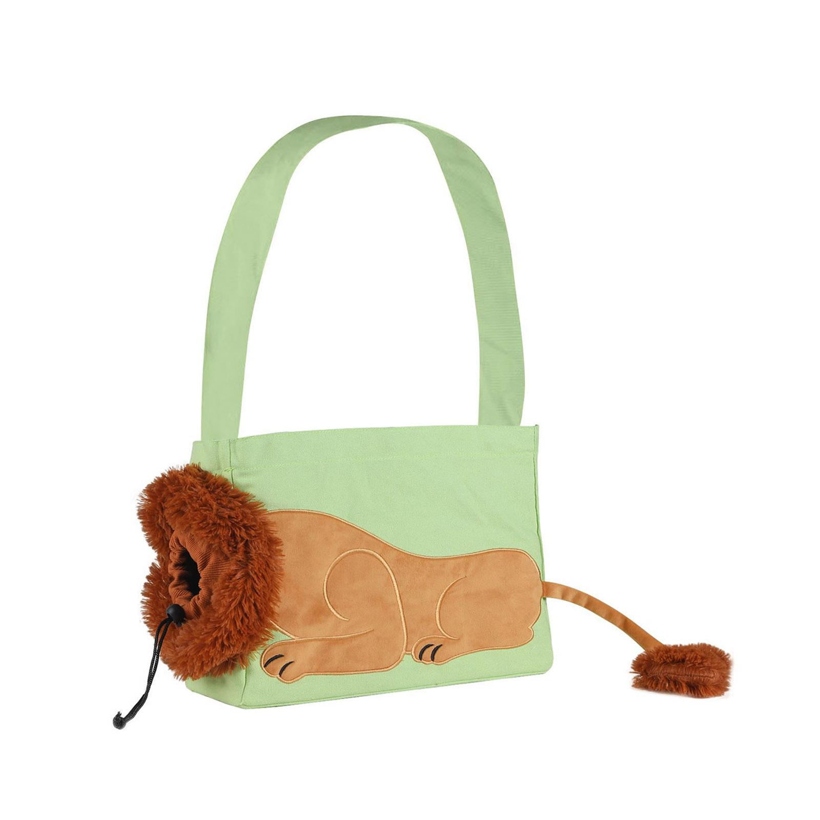 Fzaqwen Dog Bag Novelty Portable Lion Shape Transparent Window Pet Carrier Backpack Tote L
