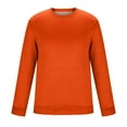 thumbnail image 3 of Wyobmus Mens Fleece Crewneck Sweatshirts Relaxed Fit Plain Sport Pullover Sweatshirt Long Sleeve Solid Tops Sweatshirt M-5XL Orange, 3 of 4
