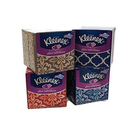Kleenex Ultra Soft Facial Tissues 85 Count 3-Ply,Assortment Color (Pack Of 4)