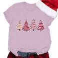 thumbnail image 4 of Aligament Christmas Shirts for Women, Pink Christmas Gifts, Women's Christmas Print Round Neck Short Sleeve T Shirt Top, 4 of 5