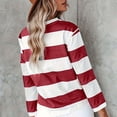 thumbnail image 4 of LINGLANG Womens Tops Trendy Casual Crew Neck Long Sleeve Color Matching Printed Top T Shirt Under $5, 4 of 7