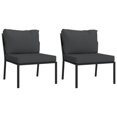 thumbnail image 2 of vidaXL 6 Piece Patio Lounge Set with Gray Cushions Steel, 2 of 3