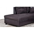 thumbnail image 3 of PonLiving Sectional Sofa, 103.5" 3 Piece Living Room Couch with Storage Ottoman, Left Facing Chaise, Microfiber with Faux Leather Dark Brown, 3 of 4