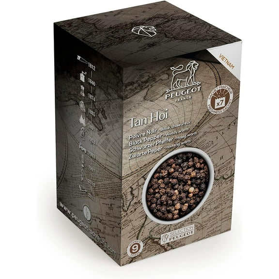 Peugeot Tan Hoi Vietnamese Black Peppercorns, 140g - 7 fresh sachets of 20g