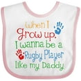 thumbnail image 3 of Inktastic Rugby Player Like Daddy Boys or Girls Baby Bib, 3 of 4