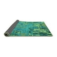 thumbnail image 2 of Ahgly Company Indoor Square Abstract Turquoise Blue Modern Area Rugs, 5' Square, 2 of 4
