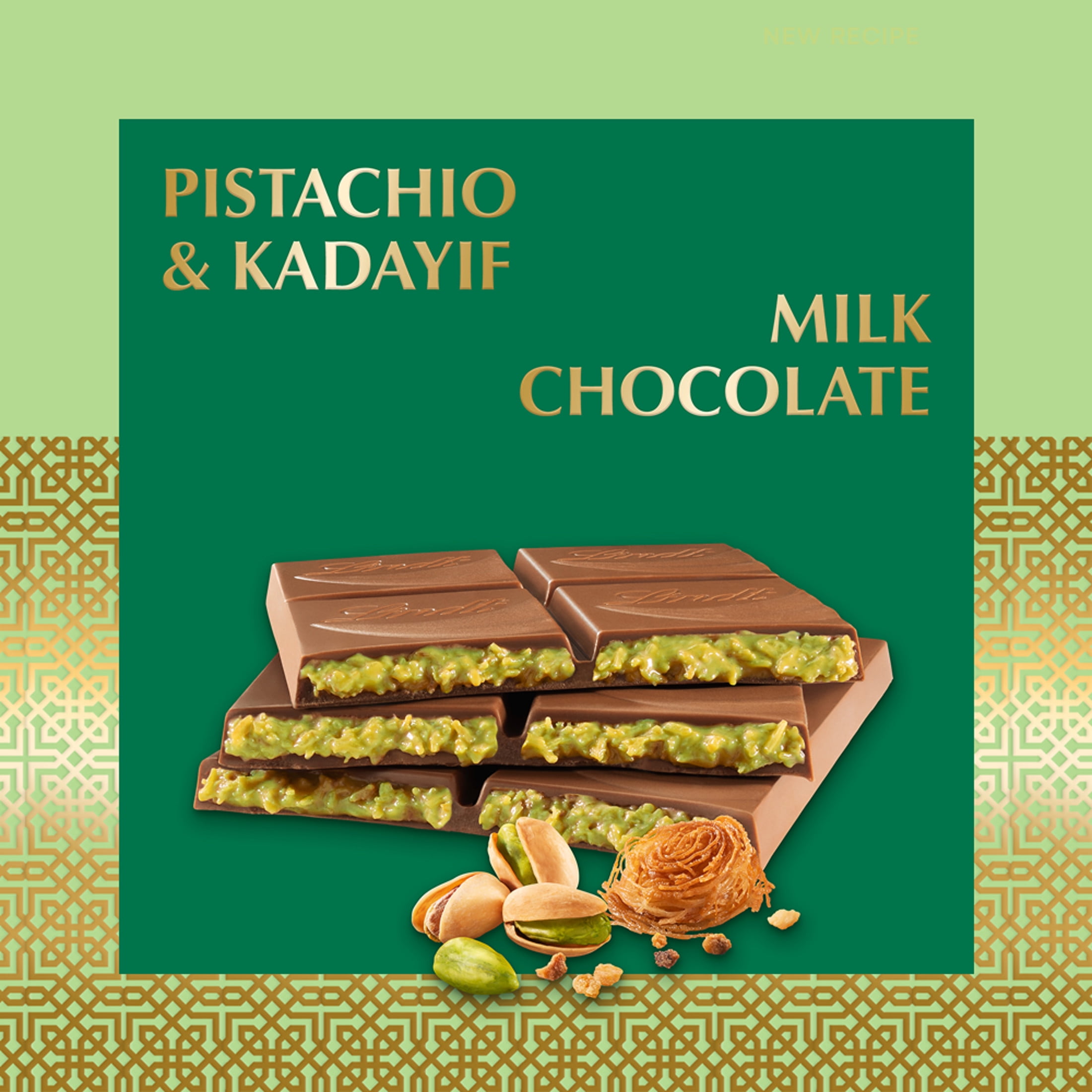 Lindt Dubai Style Milk Chocolate Candy with Pistachio