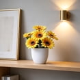 thumbnail image 5 of Dongrere Artificial Potted Plants with White Plastic Pot Fake Bush Greenery Faux Flower Arrangement Decorative for Home Bedroom Office Desk, A, 5 of 6
