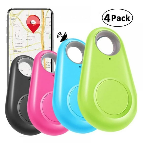 4 Pack Smart GPS Tracker Key Finder Locator Wireless Anti Lost Alarm Sensor Device for Kids Dogs Car Wallet Pets Cats Motorcycles Luggage Smart Phone Selfie Shutter APP Control Compatible iOS Android