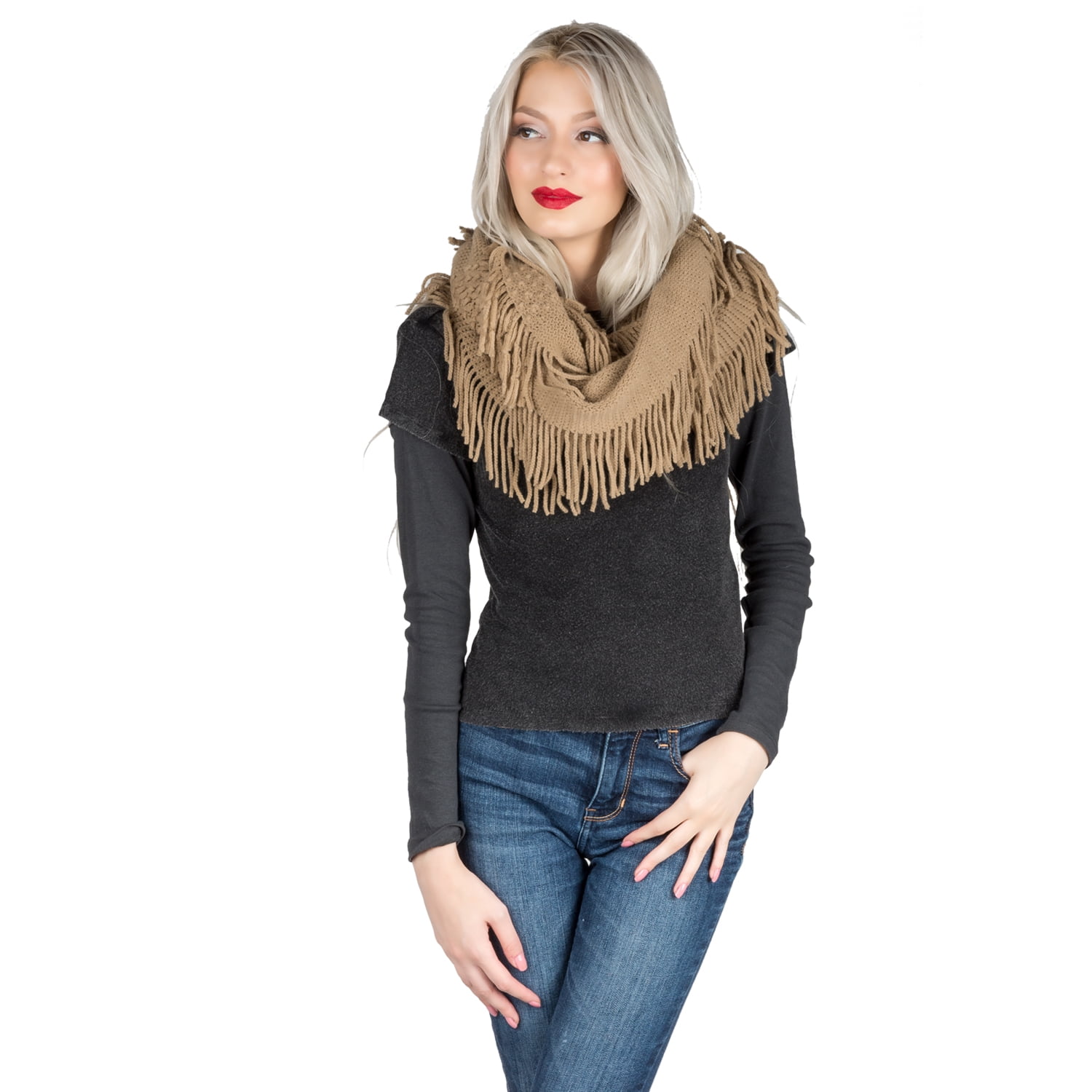 Light Weight Travel Warm Wrap Blanket Fringed Scarf