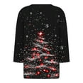 thumbnail image 4 of Christmas Tops for Women Fall Tops 2025 Trendy Dressy Casual Vneck 3/4 Sleeve Shirts Work Black Blouses Button Up, 4 of 5