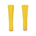 thumbnail image 2 of BLISSFUL STEP Women's Boots Knee High Slim Calf Pointed Toe Stiletto Heel Yellow 6, 2 of 6