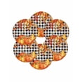 thumbnail image 7 of 13 Inch Round Placemats Set of 6, Thanksgiving Non Slip Heat Insulation PP Table Mats, Autumn Orange Red Pumpkin Leaf Plaid Black Washable Place Mats for Kitchen Dining Party Table Decor, 7 of 7