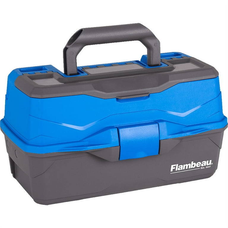 Flambeau Outdoors, 6382FTK Adventurer Classic Two Tray Tackle Box 137  pieces, Blue, Plastic, 14 inches long 