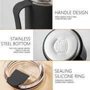 Pkeoh Coffee Mug, Portable Double Layer Stainless Steel Mug With Lid And Handle, Induction Heatable, Insulated Coffee Mug For Travel, Camping, Office