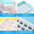 thumbnail image 3 of Bandeja para cubitos de hielo con tapa y contenedor, bandejas para congelador, bandejas para cubitos de hielo para congelador con 2 bandejas, tapa para contenedor y cuchara para hielo sin BPA, 3 of 5