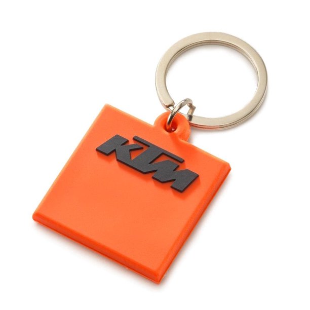 Llavero KTM PowerWear de goma con logo naranja 4 x 4 cm