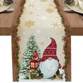 thumbnail image 3 of Caminos de mesa con diseño de árbol de Navidad, muñeco de nieve, decoración de mesa de comedor para cocina, estilo rústico, Navidad, caminos de mesa de lino para decoración de bodas, 3 of 5